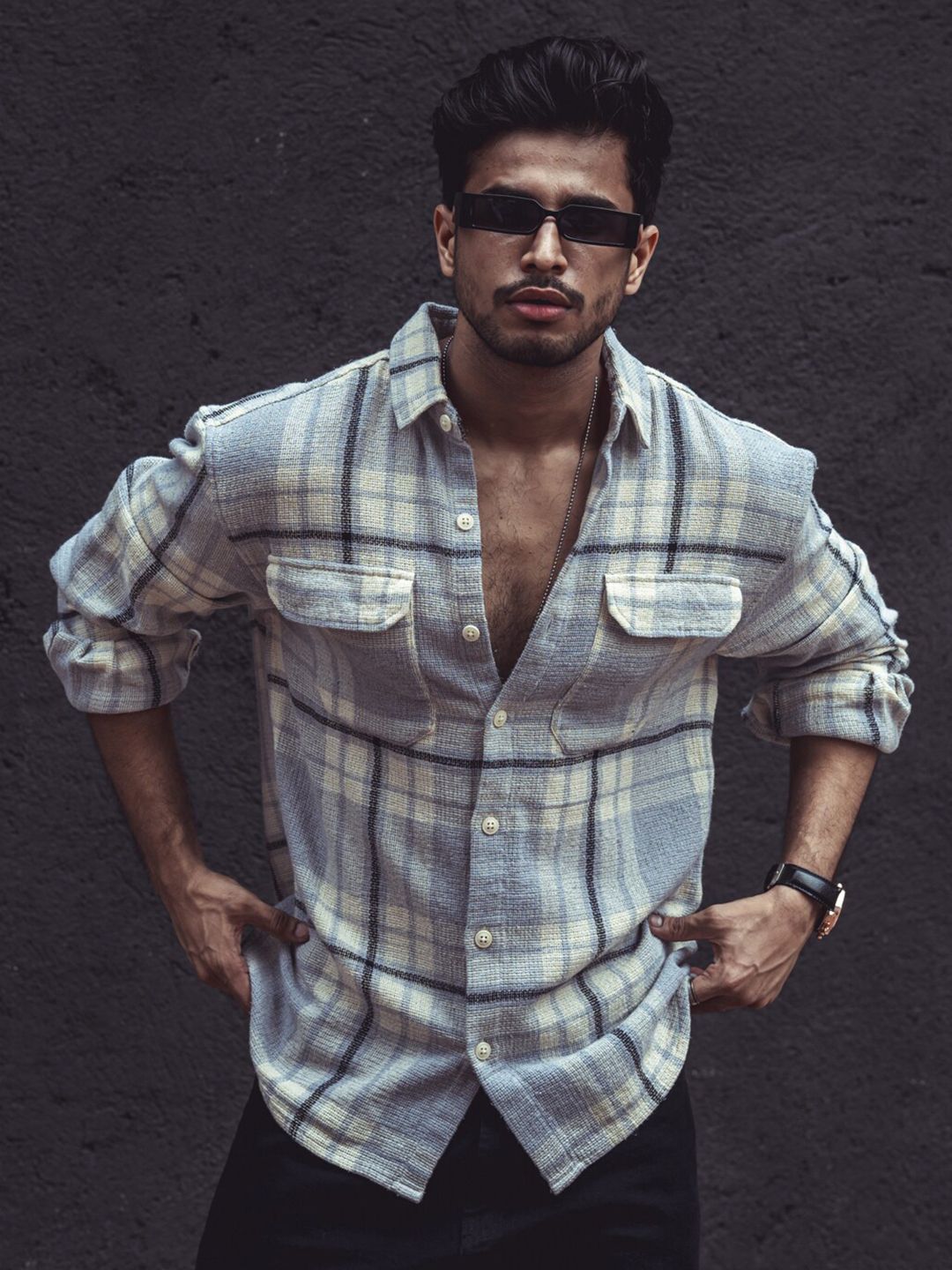 Powerlook Tartan Checked Opaque India Slim Casual Shirt