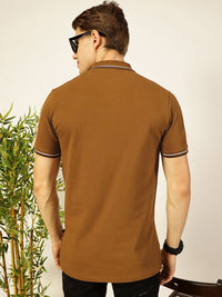 Thomas Scott Men Solid Polo Collar Cotton T-shirt