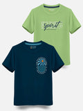 HELLCAT Boys Pack Of 2 Typography Printed Cotton T-shirt
