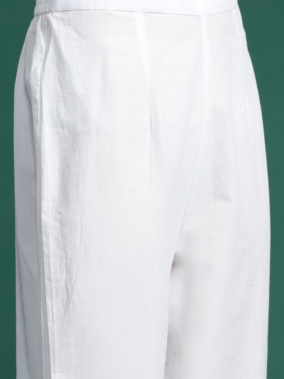 Indo Era Floral Printed Sequinned Pure Cotton Kurta With Trousers & Dupatta