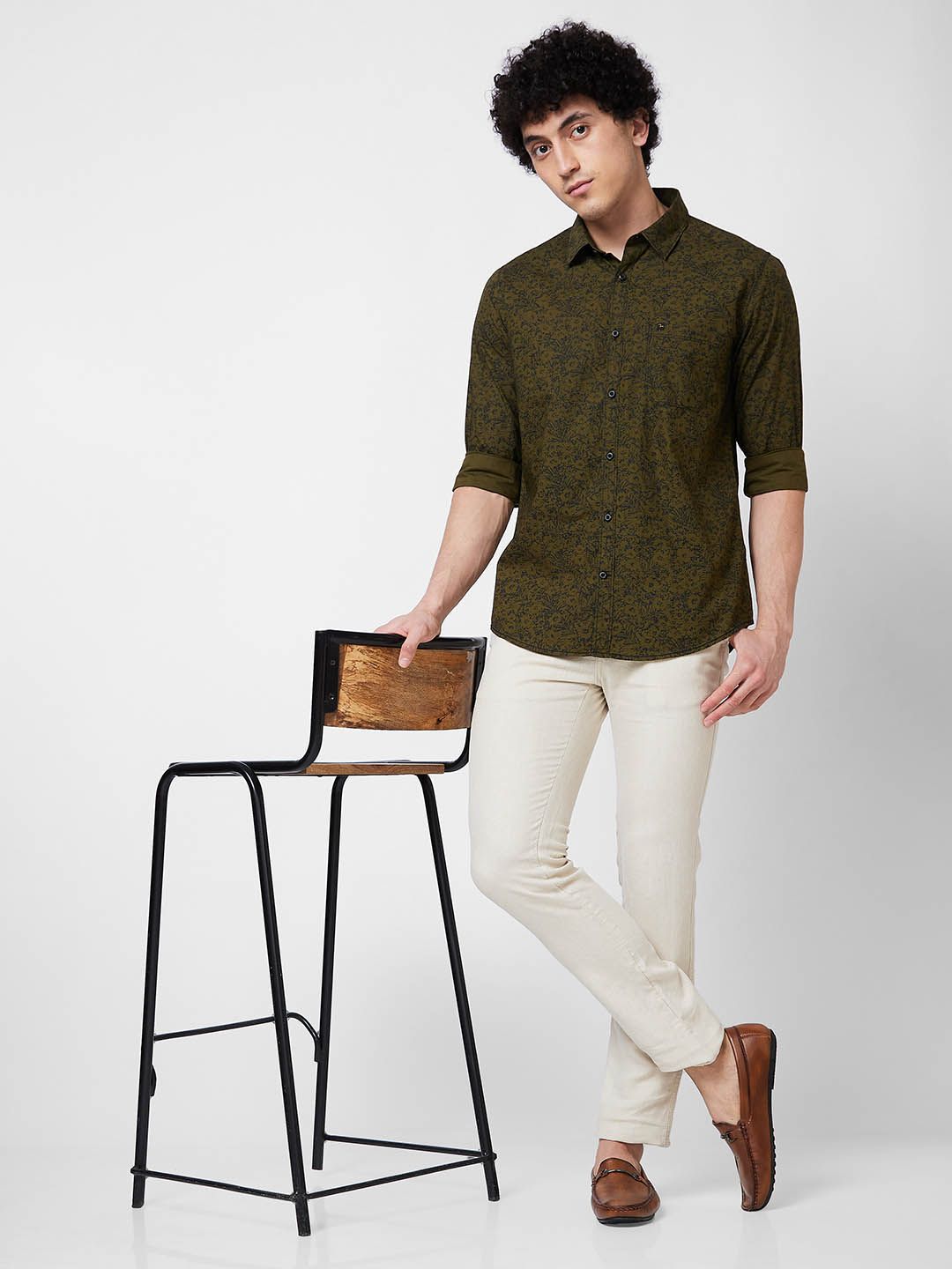 SPYKAR Floral Printed Cotton Casual Shirt