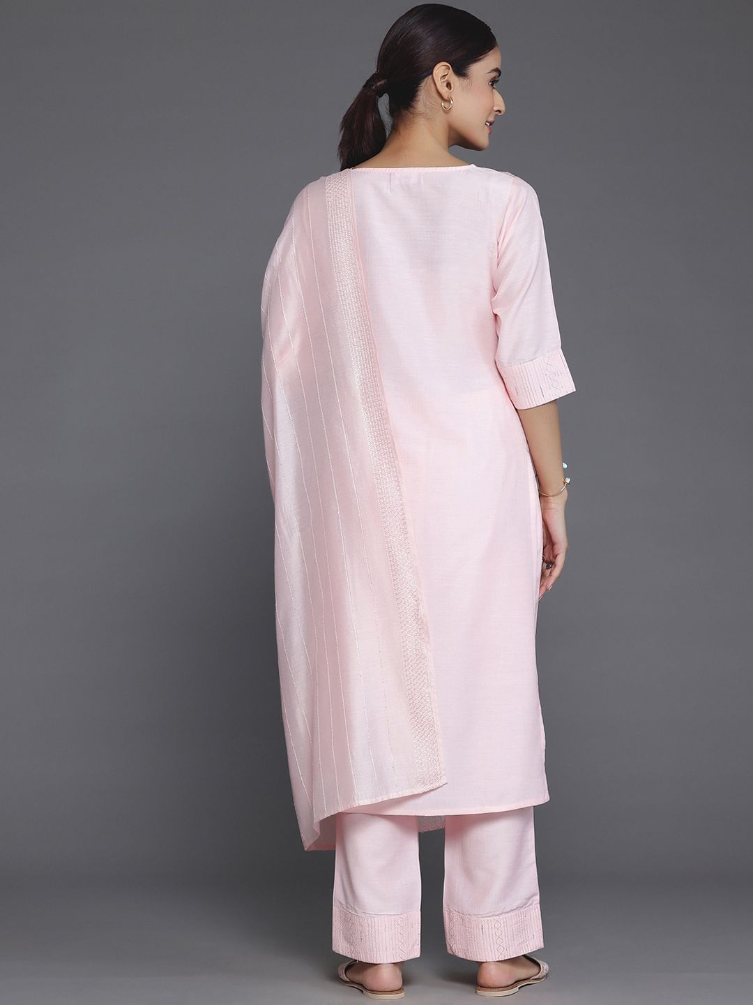 Libas Regular Sequinned Kurta with Palazzos & Dupatta