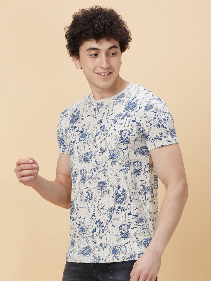 Being Human Floral Printed Round neck Casual T-shirt