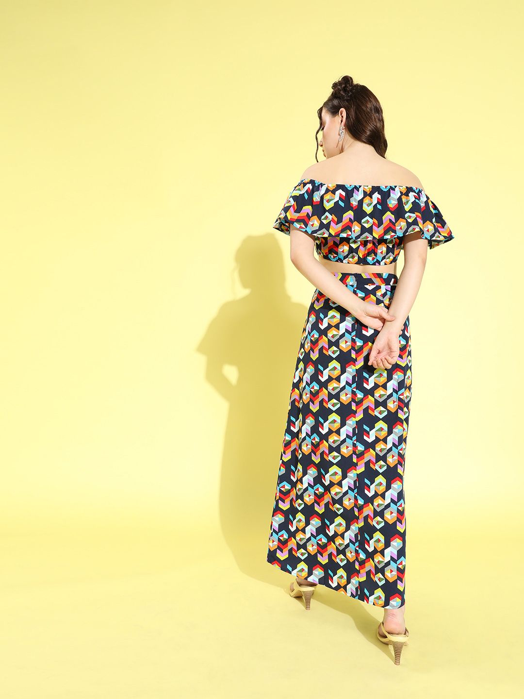 Berrylush Women Deep Navy Blue Geometric Dress