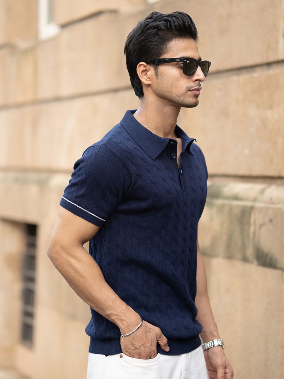 Powerlook SS25 Knitted Polo Collar Pure Cotton T-Shirt