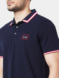 SPYKAR Polo Collar Slim Fit Indigo Cotton Casual T-Shirt