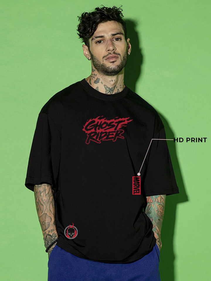 Bewakoof X Official Marvel Merchandise Ghost Rider Spirit of Vengeance Oversized T-shirt