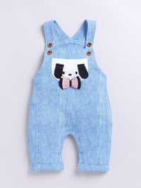 Moms Love Infant Boys Pure Cotton Dungaree With Striped T-shirt