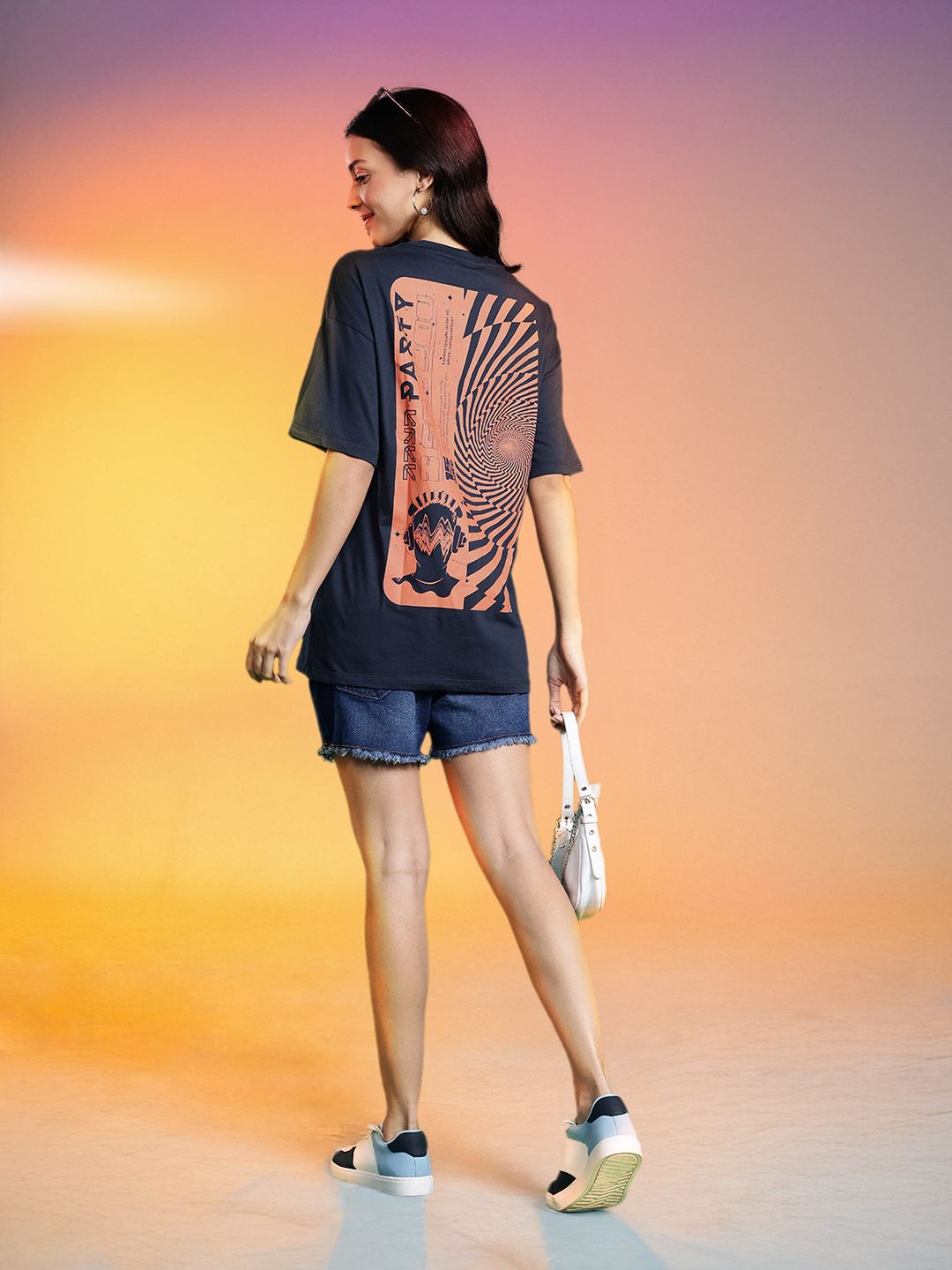 DressBerry Printed Pure Cotton Oversized T-shirt