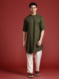 Anouk Roll-Up Sleeves Asymmetric Kurta