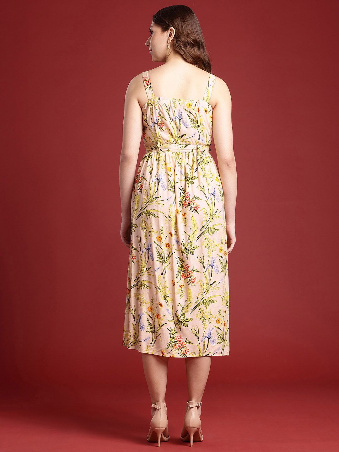 all about you Floral Print Midi Fit & Flare Dress