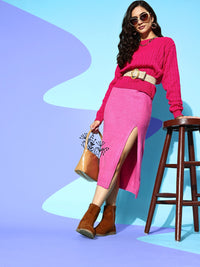 Berrylush Women Pretty Pink Cable Knit Knits Bits Sweater