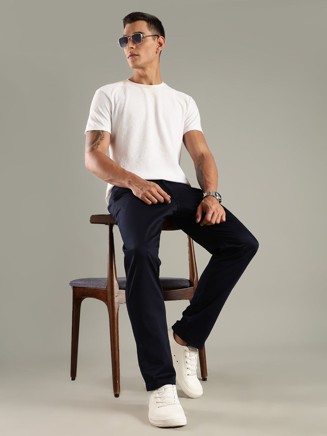 Thomas Scott Men Straight Fit Easy Wash Chinos Trousers