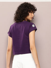 DILLINGER Women Regular Cropped Varsity Printed Tshirt