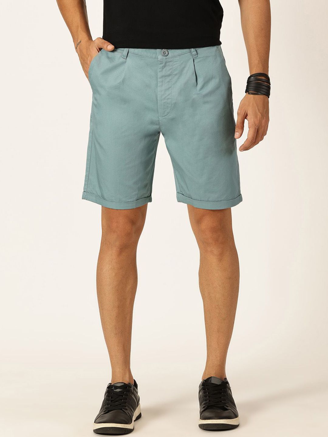 Thomas Scott Men Mid-Rise Cotton Casual Shorts
