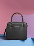 Lino Perros Black Solid Handheld Bag with Sling Strap