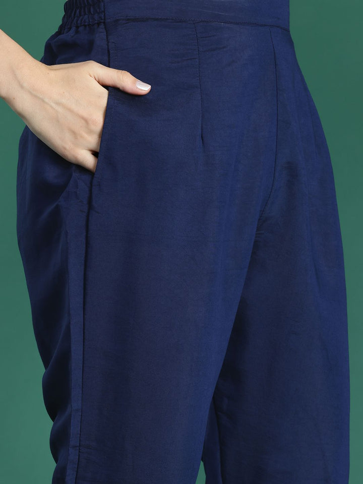 Indo Era Ethnic Motifs Embroidered Zari Kurta With Trousers & Dupatta