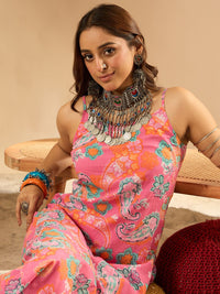 Indo Era Women Floral Printed Regular Pure Cotton Kurta with Palazzos