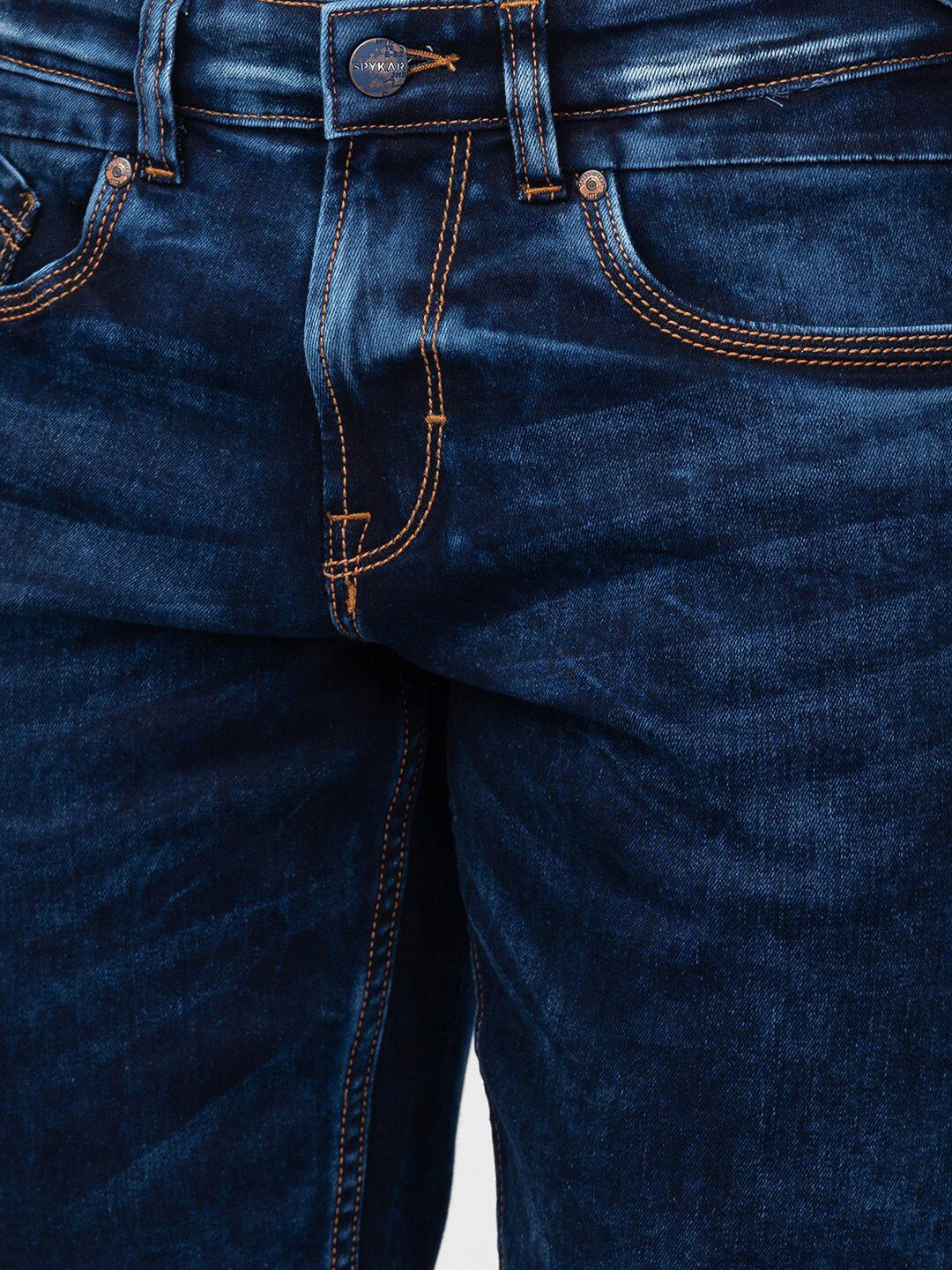 SPYKAR Men Washed Denim Shorts