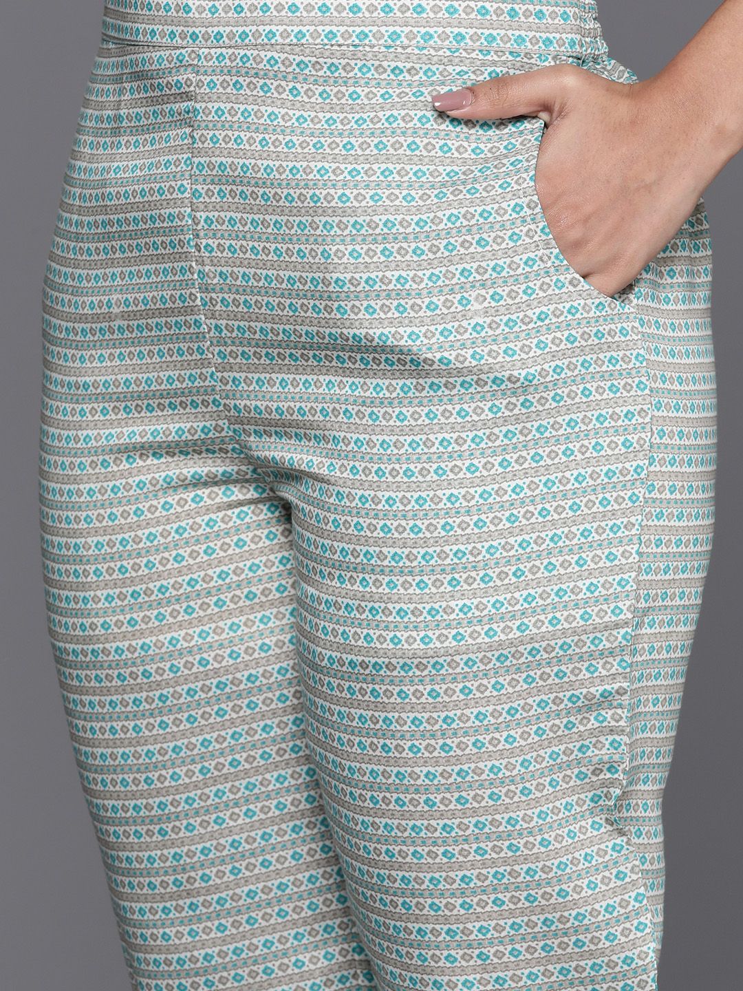 Libas Ethnic Motifs Printed Regular Sequinned Kurta with Palazzos & Dupatta