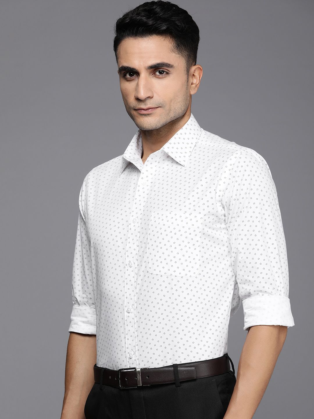 Raymond Pure Cotton Slim Fit Printed Formal Shirt