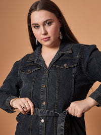 SASSAFRAS Curve Denim Shirt Dress