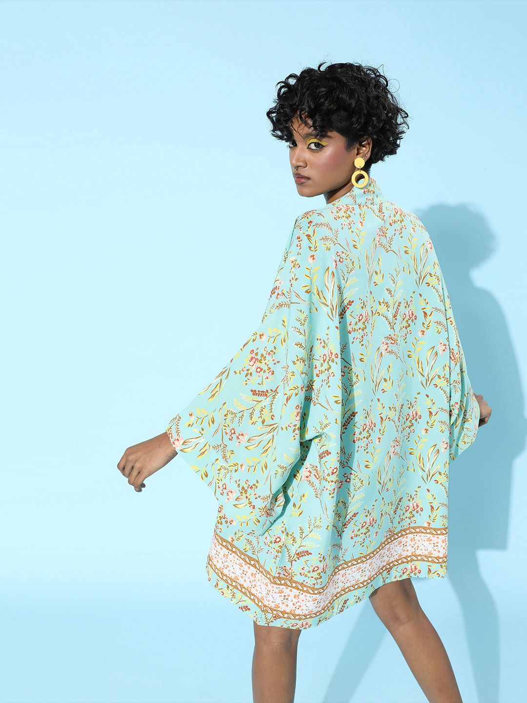 Berrylush Women Enchanting Sea Green 3 Piece Printed Jumpsuit