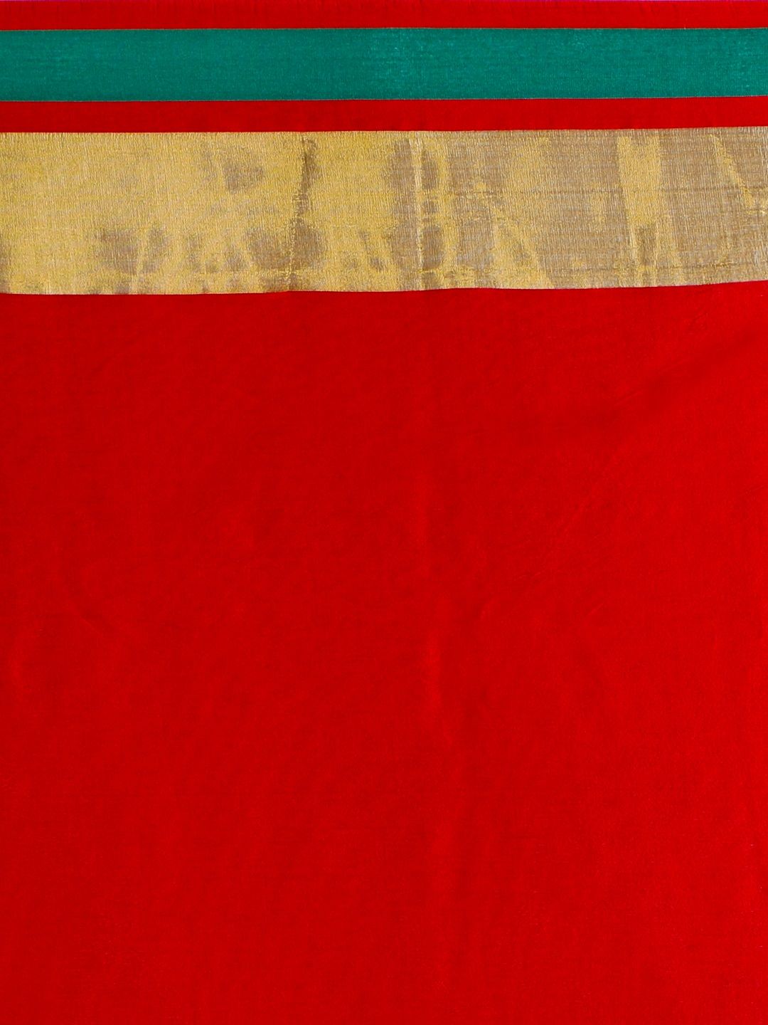 Saree mall Red & Gold-Toned Silk Cotton Colourblocked Kanjeevaram Saree