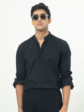 RARE RABBIT Men Rains Slim Fit Mandarin Collar Cotton Shirt