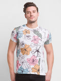 Being Human Men White Printed Cotton T-shirt