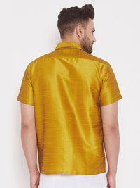 VASTRAMAY Premium Spread Collar Silk Shirt