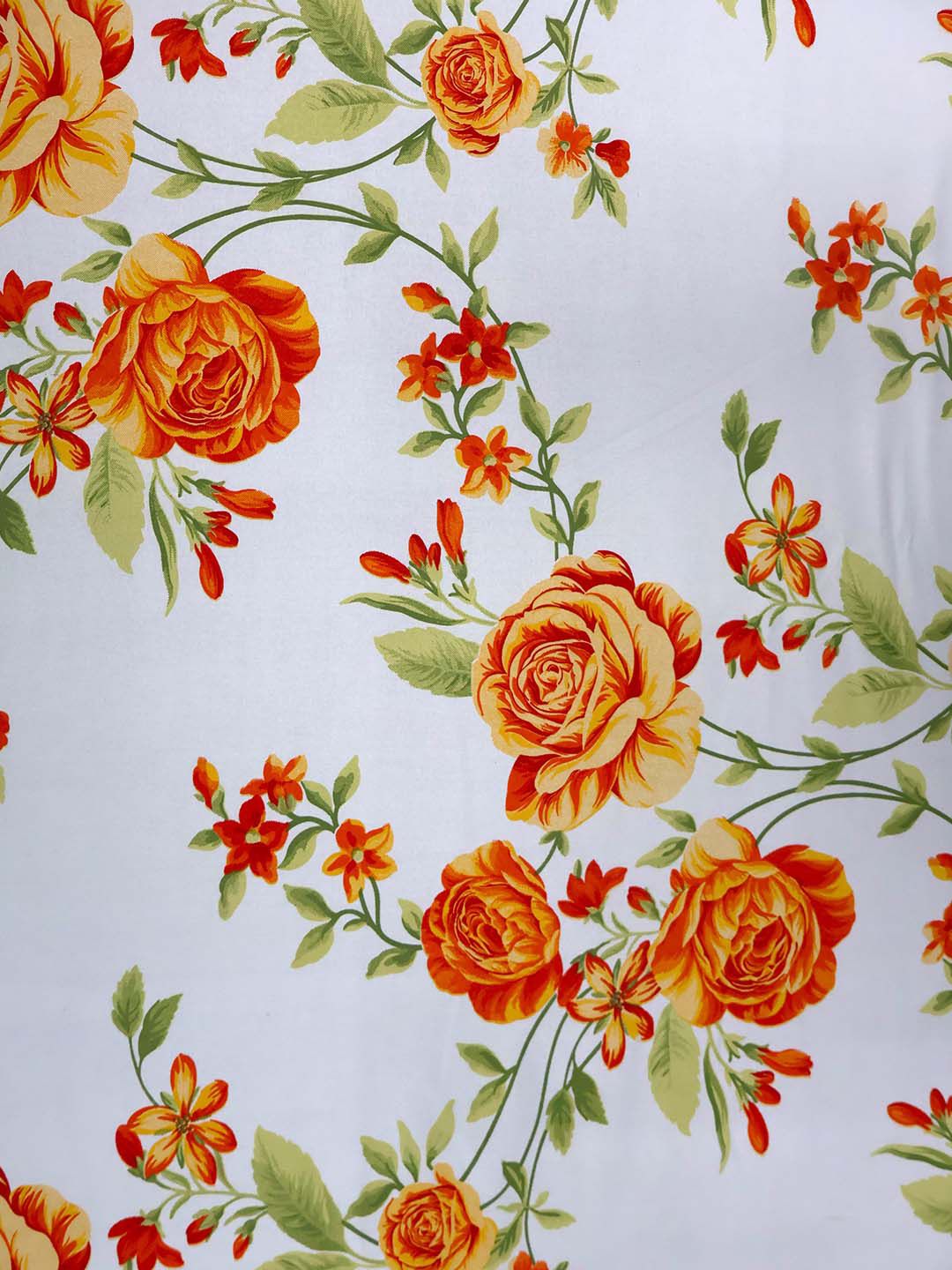 BOMBAY DYEING Cardinal Blue Floral Printed Cotton 120 TC Queen Bedsheet Set 2.54 x 2.24m