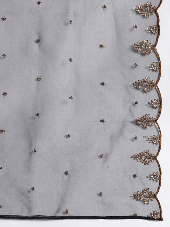 Indo Era Ethnic Motifs Embroidered Zari Liva Kurta with Trousers & With Dupatta