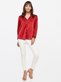 AND Women Solid Shirt Style Top