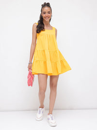 DressBerry Summer Sparkle Seersucker Tiered A-Line Dress