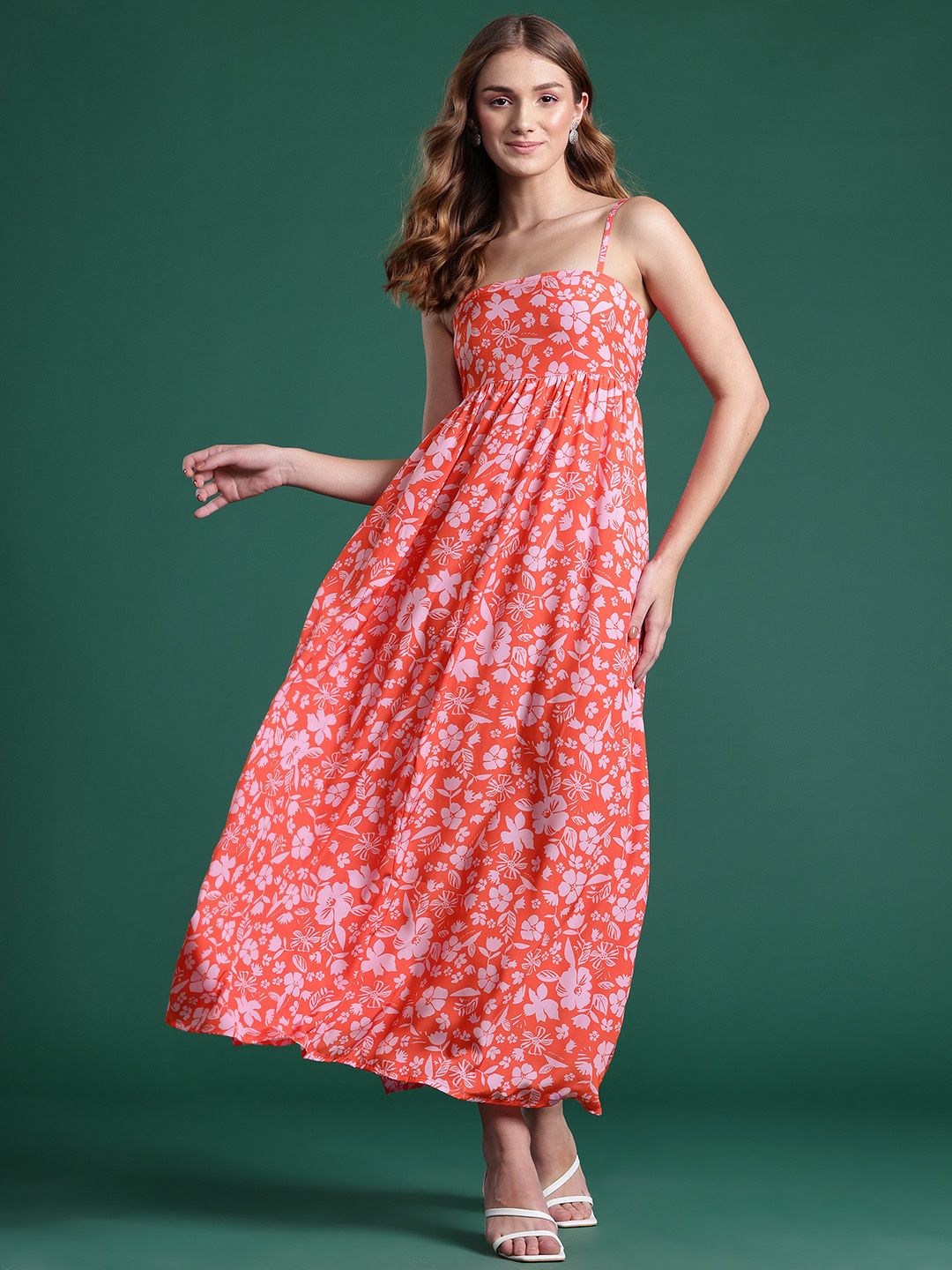 DressBerry Floral Print A-Line Maxi Dress
