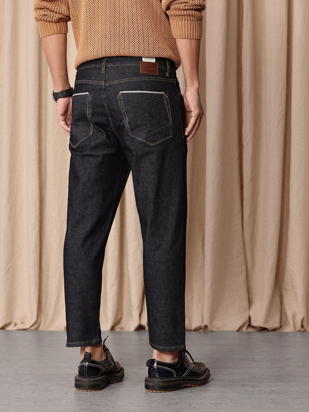 Mr Bowerbird Men Tapered Fit Mid-Rise Cropped Stretchable Jeans