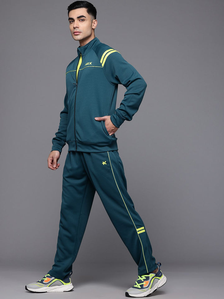 HRX by Hrithik Roshan Contrast Stripe Raglan Sleeve Rapid-Dry Running Tracksuit