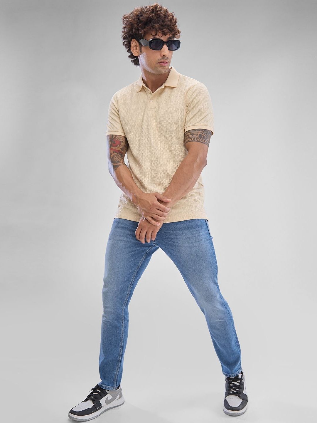 SPYKAR Men Polo Collar Solid Slim Fit T-shirt