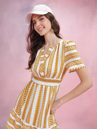 DressBerry Geometric Printed A-Line Dress