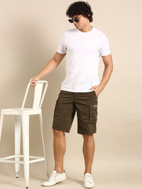 Being Human Men Solid Mid Rise Cargo Shorts
