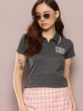 DILLINGER Women's Regular Fit Badge Embroidery Polo Tshirt