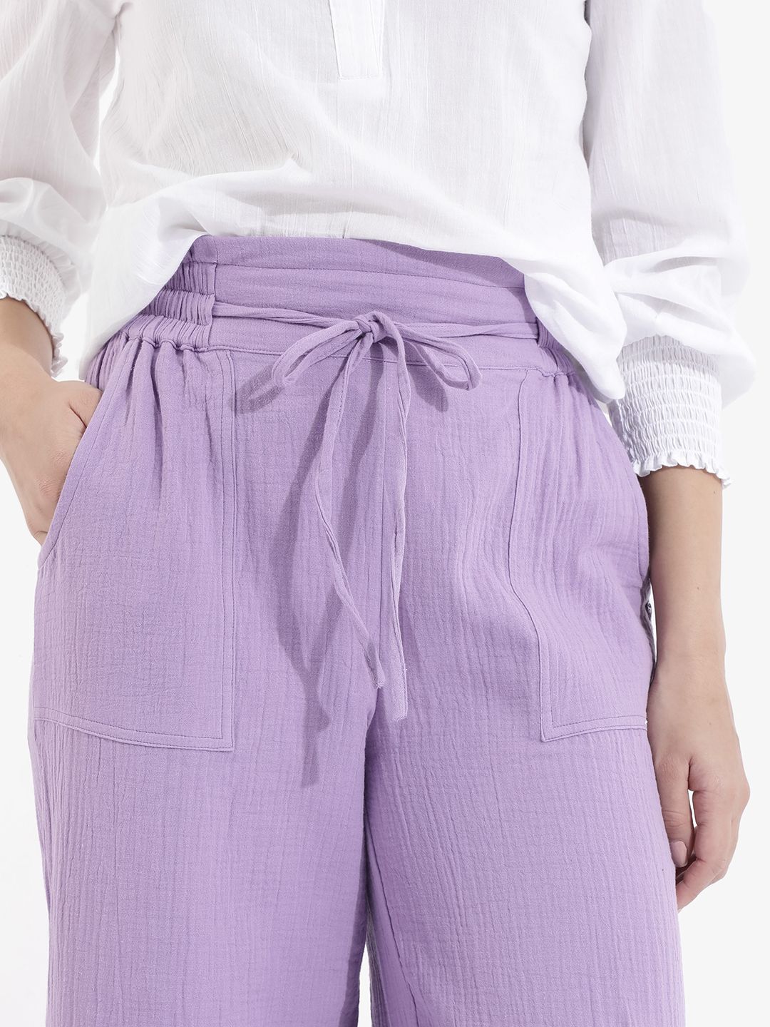 RAREISM Women Loose Fit High-Rise Trousers