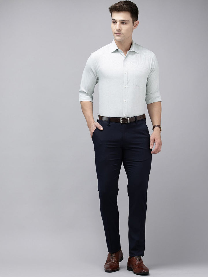 Park Avenue Slim Fit Self Design Textured Opaque Formal Shirt
