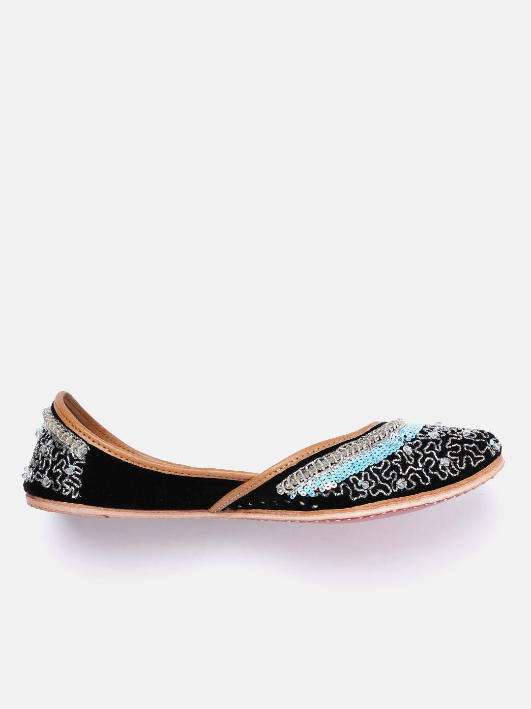 House of Pataudi Women Embroidered Leather Mojaris