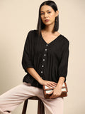 all about you V-Neck Puff Sleeve Empire Top