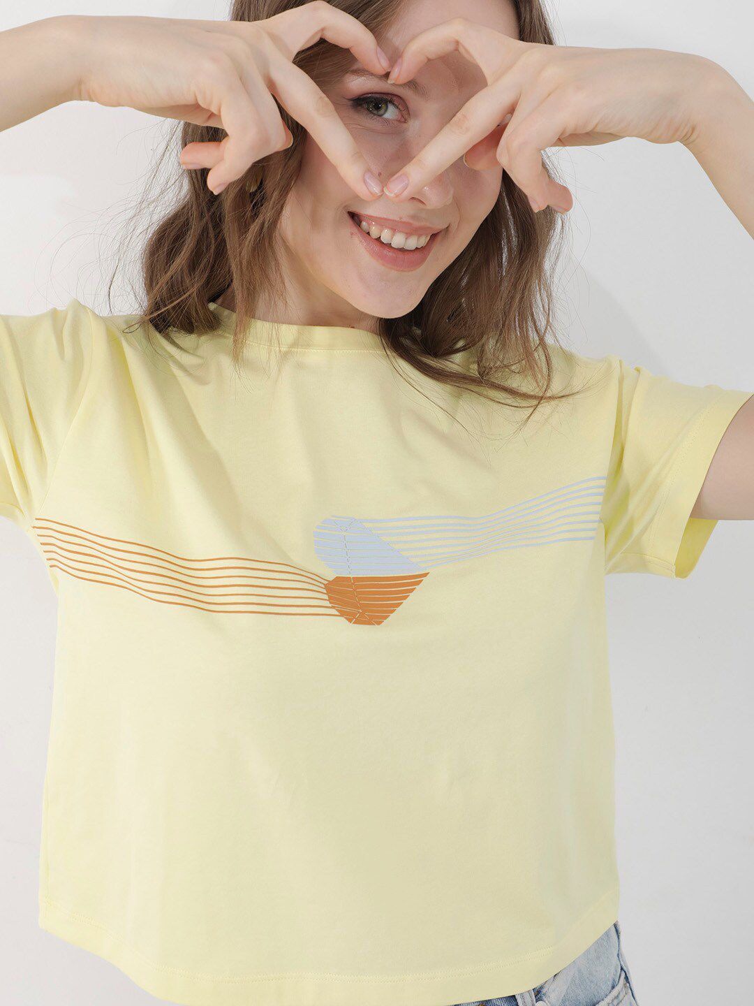 RAREISM Women Drop-Shoulder Sleeves Raw Edge T-shirt