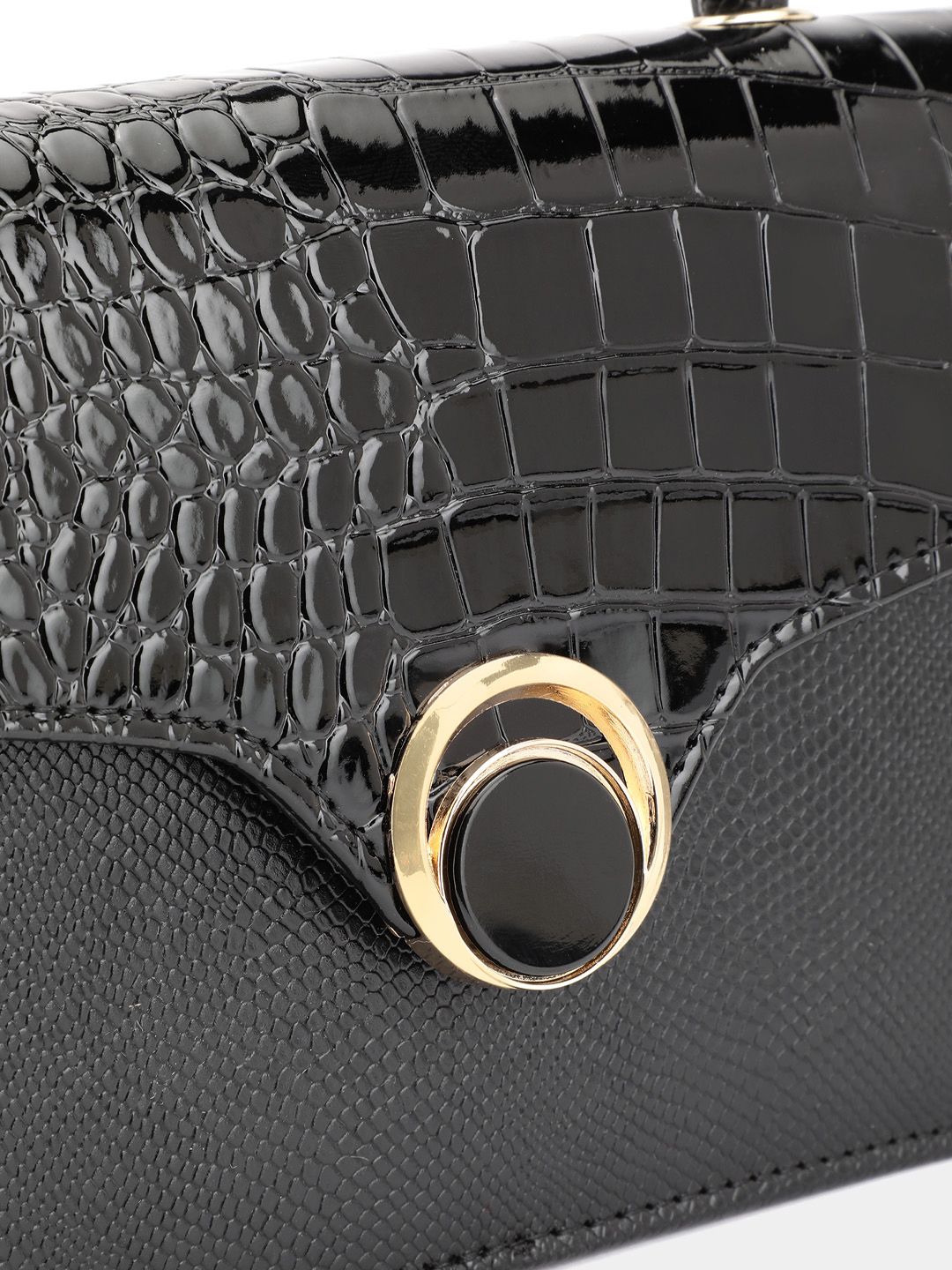 DressBerry Animal Skin Textured Structured Satchel