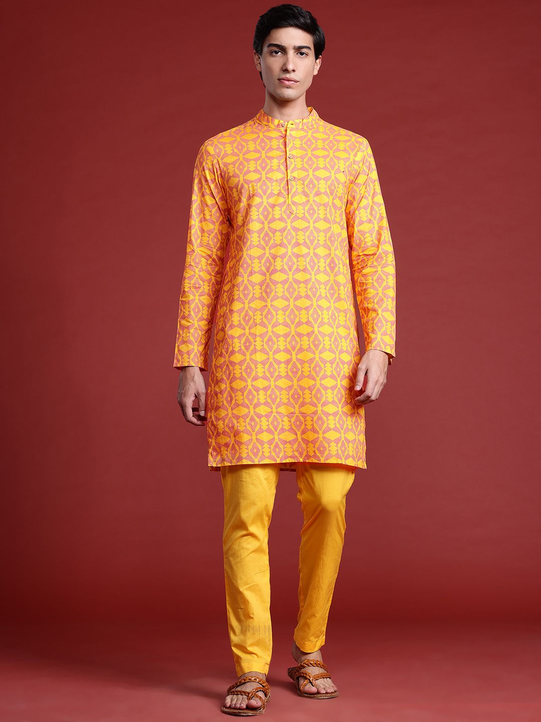 Anouk Printed Regular Pure Cotton Kurta with Trousers