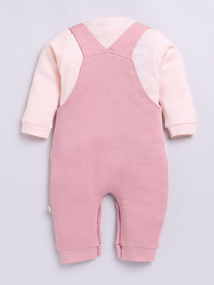 Moms Love Infants Boys Pure Cotton Applique Detail Dungaree With T-Shirt